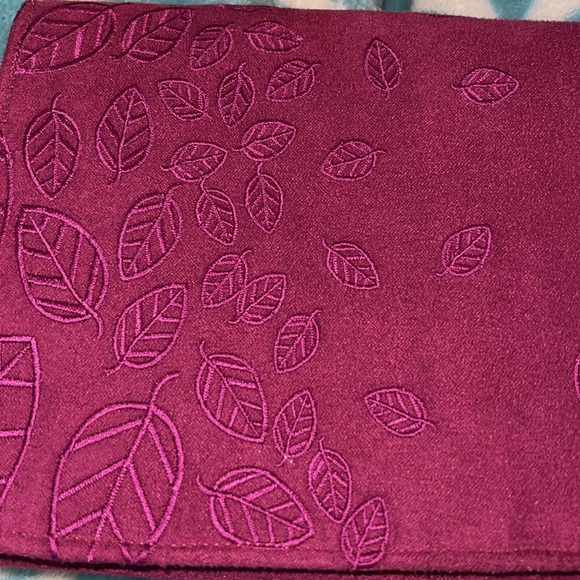 Velour suede like feel clutch with leaves on the front.New w/o tags. - Picture 3 of 4